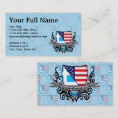 Grieks-Amerikaanse vlag Visitekaartje (Voorkant / Achterkant)