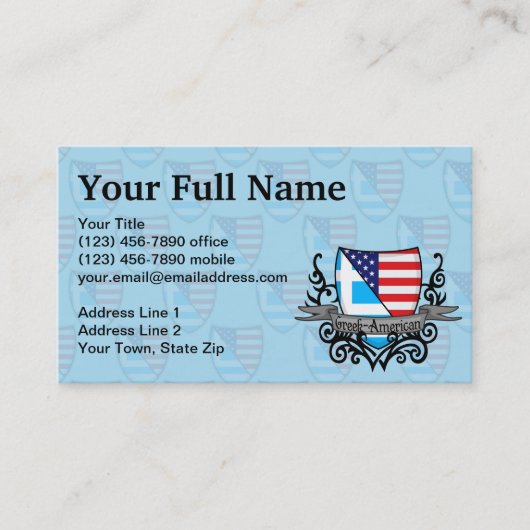Grieks-Amerikaanse vlag Visitekaartje (Voorkant)