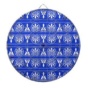 Grieks Arabesk Mediterraan Patroon Blauw Dartbord