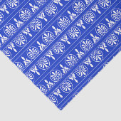 Grieks Arabesk Mediterraan Patroon Blauw Tissuepapier (Detail)