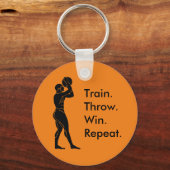 Grieks Athlete Basketball Winning Formula Oranje Sleutelhanger (Voorkant)