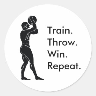 Grieks Athlete Basketball Winning Formula Ronde Sticker