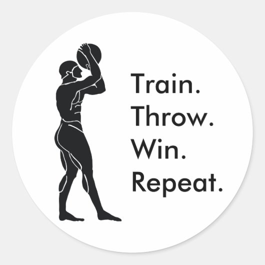 Grieks Athlete Basketball Winning Formula Ronde Sticker (Voorkant)