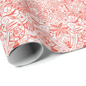 Grieks Barokke Arabesque Bohemian Pattern W Cadeaupapier (Rol Hoek)