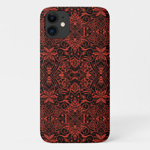 Grieks Baroque Arabesque Pattern Black Terracotta iPhone 11 Hoesje