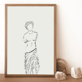 Grieks beeld, lijnkunst Poster