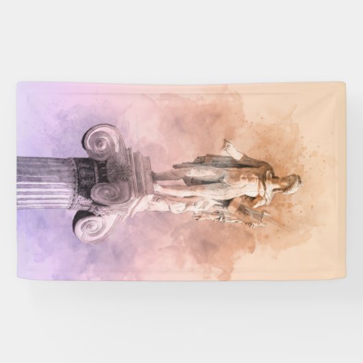 Grieks beeld van Apollo Spandoek (Horizontaal)