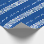 Grieks belangrijk meander patroon blauw cadeaupapi cadeaupapier (Hoek)