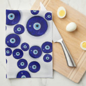 Grieks blauw glazen boze oor ampulet theedoek (Quarter Fold)