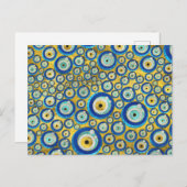 Grieks blauw glazen flessenoog briefkaart (Voorkant / Achterkant)