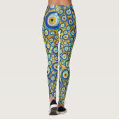 Grieks blauw glazen flessenoog leggings (Achterkant)