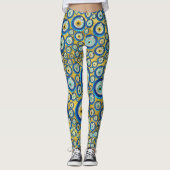 Grieks blauw glazen flessenoog leggings (Voorkant)