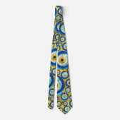 Grieks blauw glazen flessenoog stropdas (Achterkant)