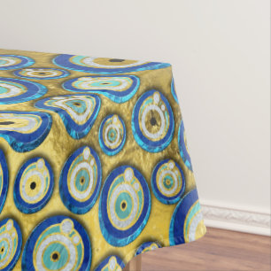 Grieks blauw glazen flessenoog tafelkleed