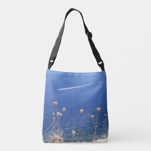 Grieks blauw Zee Crossbody Tas (Achterkant)