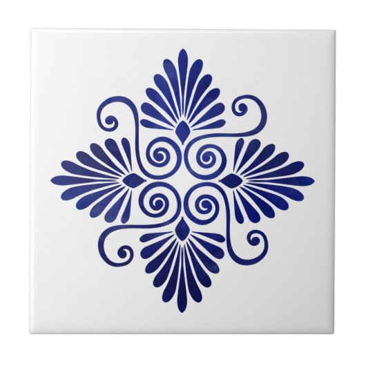 Grieks Bloeiend Ornament Tegeltje (Voorkant)