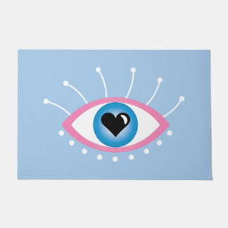 Grieks boze oog met rode rode rode rode roze deurmat