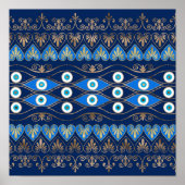 Grieks-boze oog-sierbloem poster (Voorkant)