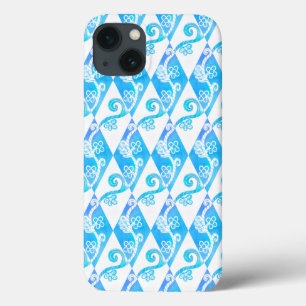Grieks diamantpatroon met kantversieringen iPhone 13 hoesje