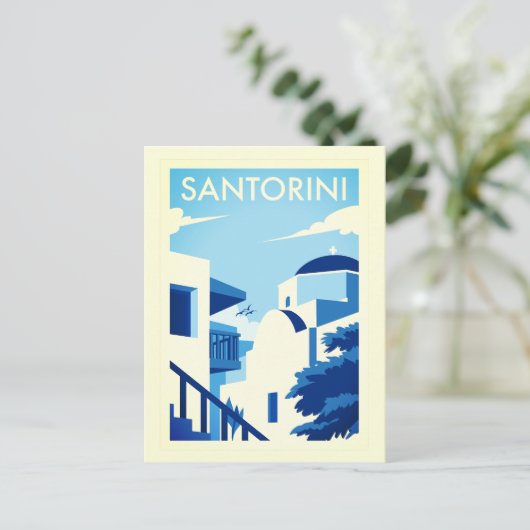 Grieks Egeïsche eiland Santorini Poster Briefkaart (Staand voorkant)