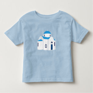 Grieks eiland Griekenland Blauwe Dome Kerk Kinder Shirts