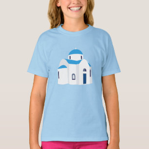 Grieks eiland Griekenland Blauwe Dome Kerk T-shirt