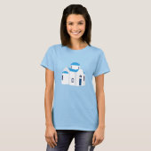 Grieks eiland Griekenland Blauwe Dome Kerk T-shirt (Voorkant volledig)