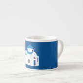 Grieks-eiland Santorini Blue Dome Church Espresso Kop (Voorkant rechts)