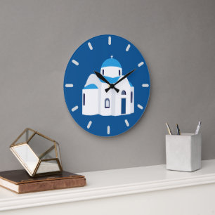 Grieks-eiland Santorini Blue Dome Church Grote Klok