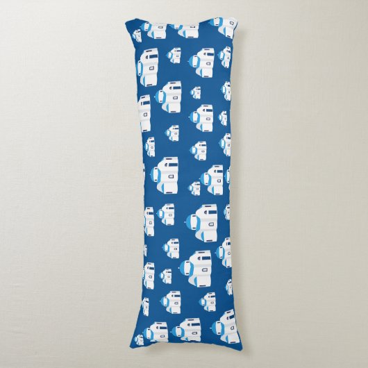 Grieks-eiland Santorini Blue Dome Church Lichaamskussen (Voorkant Verticaal)