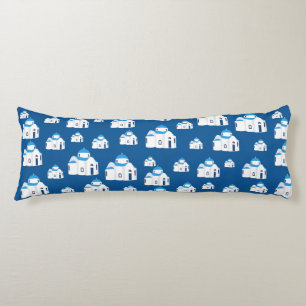 Grieks-eiland Santorini Blue Dome Church Lichaamskussen