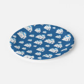 Grieks-eiland Santorini Blue Dome Church Papieren Bordje (Gekanteld)