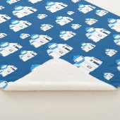 Grieks-eiland Santorini Blue Dome Church Sherpa Deken (3/4)