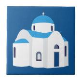 Grieks-eiland Santorini Blue Dome Church Tegeltje (Voorkant)