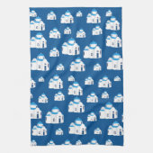 Grieks-eiland Santorini Blue Dome Church Theedoek (Verticaal)