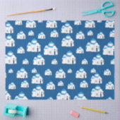 Grieks-eiland Santorini Blue Dome Church Tissuepapier (Craft)