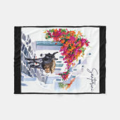 Grieks eiland Santorini ezel in traditioneel Griek Fleece Deken (Voorkant (Horizontaal))