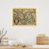Grieks eilandenkaart Ortelius 1570 Poster (Keuken)