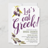 Grieks eten proeven | Vrijgezellenfeest Sage Invit Kaart (Voorkant)