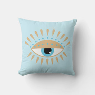 Grieks Evil Eye Blauw Kussen