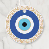 Grieks Evil Eye in Griekse Sleutel Bedankjes Labels (Voorkant)