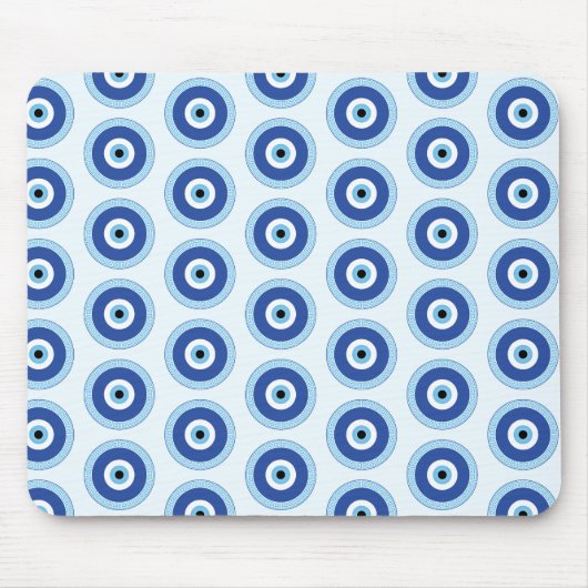 Grieks Evil Eye in Griekse Sleutel Muismat (Voorkant)