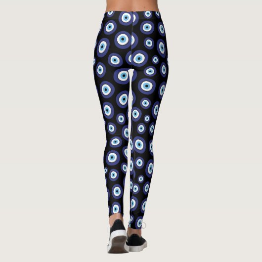 Grieks Evil Eye Pattern Leggings (Achterkant)