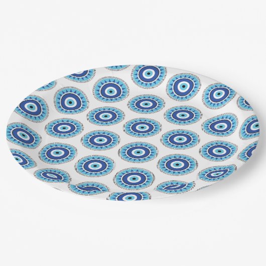 Grieks Evil White Papieren Bordje (Gekanteld)