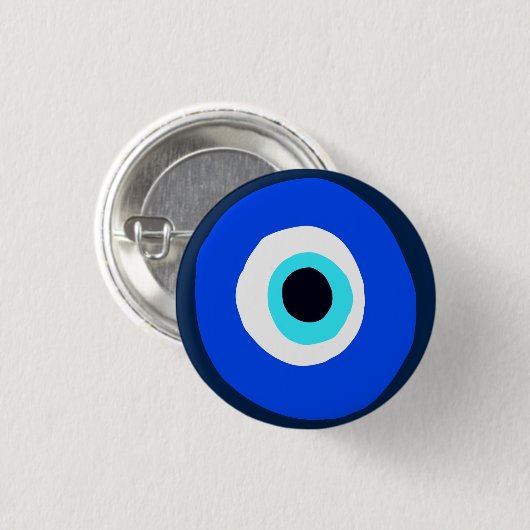 Grieks Eye Good Luck Symbool Ronde Button 3,2 Cm (Voorkant /achterkant)