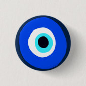 Grieks Eye Good Luck Symbool Ronde Button 3,2 Cm (Voorkant)