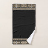 Grieks Gebroken Tegel Mozaïek Zwart en goud Bad Handdoek (Handdoek)