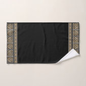 Grieks Gebroken Tegel Mozaïek Zwart en goud Bad Handdoek (Handdoek)