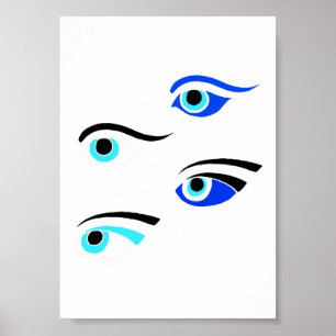 Grieks Gevist boat-oogsymbolen Poster