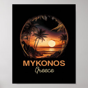 Grieks Griekenland Strand Vakantie Vakantie Mykono Poster